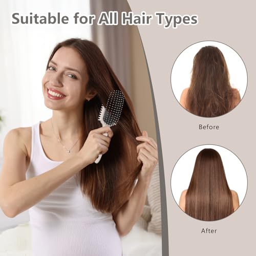 Curl Defining Brush, Curly Hair Brush, Slick Back Hair Brush, For Combing and Shaping Curls in All Hairstyles to Reduce Pulling (Beige) - color: Beige