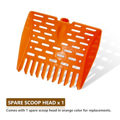 Chicken Dog Poop Scooper & Rake 2-in-1 Telescopic Chicken Litter Scoop for Chicken Coops & Small Farm Animals Sand Sifting Litter Shovel Gray - color: GRAY