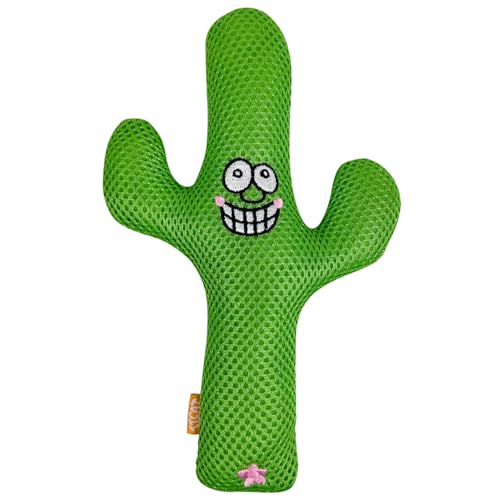 TTcat Large Cactus Silvervine Cat Toy Pillow, Durable Mesh Chew Toy for Indoor Cats, Interactive Kitten Teething Toy, Cat Kick Stuffed Toy for Bite, Play and Relax, 9.45 Inch Big Size Cat Kick Toy.