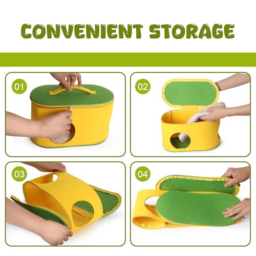 Christmas Guinea Pig Hideout, Large Cozy Bed, Warm Small Animal Cage House for Chinchilla, Hamster, Ferrets, Hedgehog, Rats and Other Small Pets - color: YLW+GRN