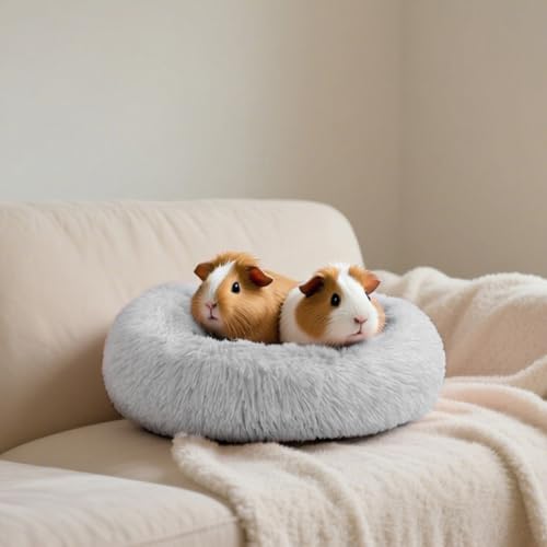 Bunny Bed Large Rabbit Hideout Soft & Comfortable | Small Animal Bedding, Cozy Bed Mat, Warm Hideaway, Cage Accessories for Guinea Pig - color: Grey