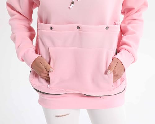 Pet Cat Dog Pouch Hoodie Small Animal Carrier – Kitten Puppy Pouch Sweatshirt Holder Fleece Unisex Hoodies Pink - color: Pink, size: Large
