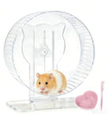 Silent Hamster Wheel 9.3 Inch, Quiet Spinner Running Wheel with Adjustable Stand & Non-Slip Track – Ideal Small Animal Cage Accessories for Hamsters Gerbils Dwarf Syrian Mice - color: (5A Premium Edition）Hamster Wheel+Pink Comb + Bowl