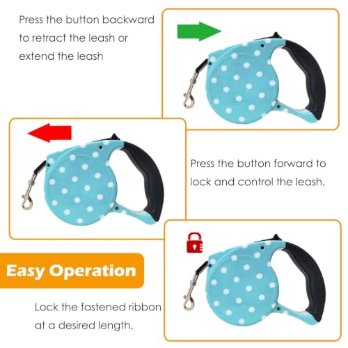 Fashionable Stylish Cute Retractable Pet Walking Leash 16ft Colorful Automatic Extendable Traction Leash for Dogs/Cats/Rabbits/Pets with Tension up to 31LBs
