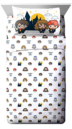 Jay Franco Harry Potter is My Home 5 Piece Full Bed Set - Bedding Features Harry, Ron, Hermoine, Hagrid, and Dumbledore | Hogwarts, Bed in a Bag, Comforter Sheets Pillowcases, Official Product, Soft Microfiber, Machine Washable, Kids Gift - color: Blue, s