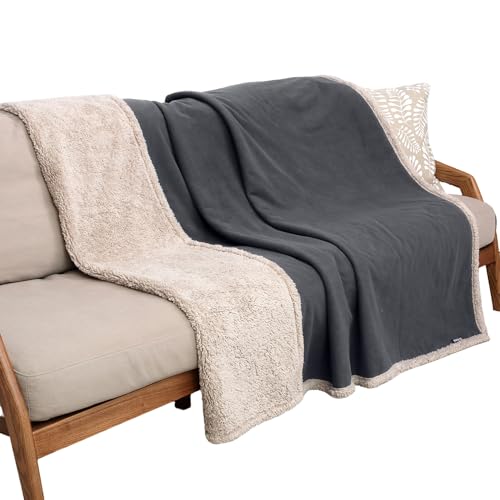 Kritter Planet Waterproof Pet Blanket, Reversible Throw for Dogs and Cats | 50 x 60 Inch, Washable Sofa and Bed Protector, Shields Furniture from Fur, Dirt, Scratches and Everyday Spills - color: Gray/Taupe, size: 60"x50"