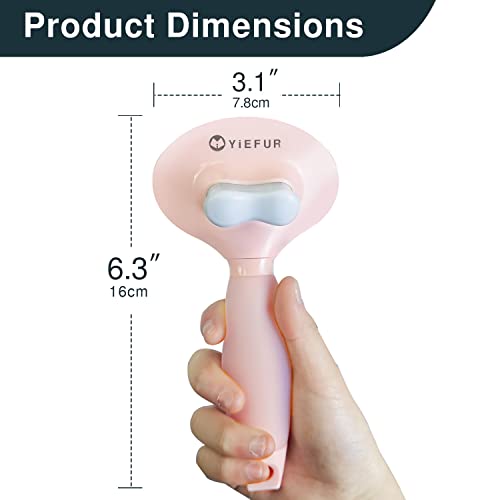 Cat Hair Brush, Soft Silicone Self Cleaning Brush for Short and Long Haired Cats, Pink Pet Grooming Comb, Cat Shedding Brushes | For Indoor Cats,Removes Loose Hair,Reduces Shedding,Soft Rounded Tips,Ergonomic Silicone Handle,Gentle Massage,Easy Grooming -