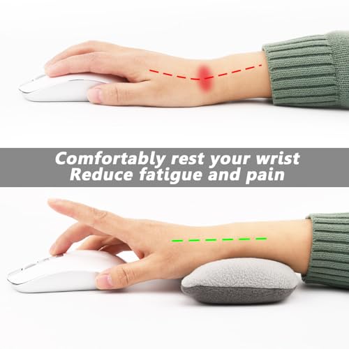 Large Mouse Wrist Rest Bean Bag, Ergonomic Mouse Support Pad Filled Ergo Beads for Computer, Laptop, PC Gaming (Gray) - color: Gray