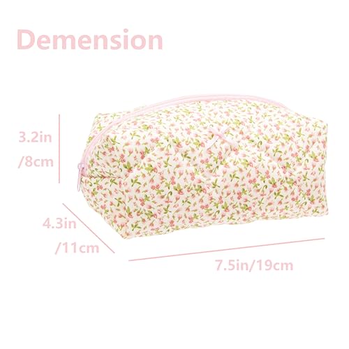 PAZIMIIK Cozy Makeup Bag for Women,Zipper Cosmetic Pouch,Floral Pink | Soft Cosmetic Organizer for Makeup,Skincare,Toiletries,Daily Beauty Essentials,Purse,On-the-Go,Bridesmaid Gifts - color: Floral Pink