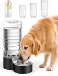 Heouvo 2.5 Gallon Automatic Dog Water Dispenser (9.5L-Black) | Wide Mouth, Easy Clean/ Removable Stainless Steel Bowl/ Gravity Refilling, Large Capacity for Cats and Dogs, Multi-Pet Homes - size: 9.5L