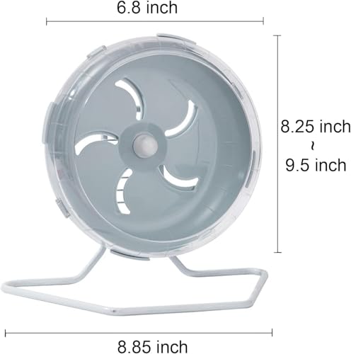 1pc 7 inch Grey Silent Exercise Hamster Wheel, Height-Adjustable Wheel Cage Accessories, Running Toys Small Animals Exercise