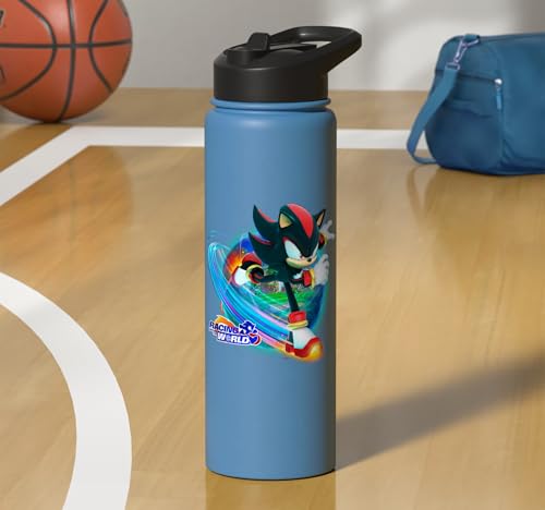 Sonic the Hedgehog - Racing Around the World Shadow Stainless Steel Insulated Water Bottle - color: Light Blue