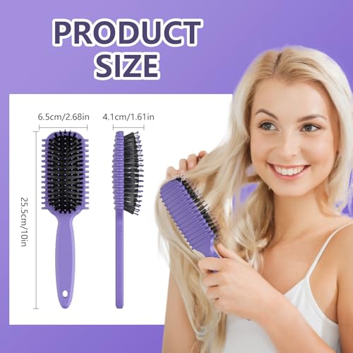 Curl Defining Brush, Curly Hair Brush, Slick Back Hair Brush | For Combing and Shaping Curls in All Hairstyles to Reduce Pulling (Purple) - color: Purple