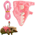 Hedgehog Leash and Harness Clothes Accessories, Adjustable Leash and Harness with Safe Bell, Dinosaur Shaped Outfit, Hamster Clothes For Ferret Hamster, Hedgehog Accessories, Guinea Pig Outfits (Pink) - color: Pink