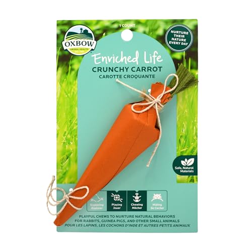 Oxbow Crunchy Carrot, Rabbit & Guinea Pig Toy, Bunny Enrichment Chew Toy | Oxbow Enriched Life, Rabbit Chew Toys, Guinea Pig Enrichment, Guinea Pig Chew Toys, Rabbit Enrichment, Natural Materials - size: Small