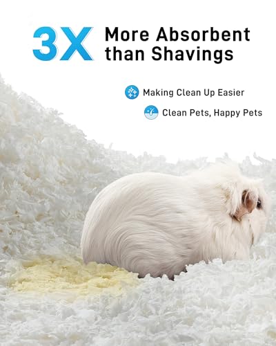 BUCATSTATE Hamster Bedding 101L, Truly 99% Dust-Free Paper Bedding, White | FSC-Certified Material, Expands 3X, Cozy Paper Bedding for Guinea Pigs, Colorful Hamster Cage Accessories with Odor Control - color: White, size: 101L