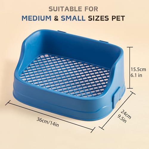 Rabbit Litter Box, Small Animals Litter Tray for Cage Detachable Bedding Litter Pan Potty Toilet Trainer Corner for Pet Rabbits Guinea Pigs Hamsters Chinchillas (Blue) - color: Blue