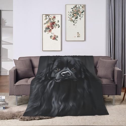 Newfoundland Dog Blanket Gifts for Women Girls Kids Dog Lovers, Puppy Flannel Blankets, Warm Cozy Soft Throw for Bedroom, Camping, Couch, Decor 50x60 in - color: Newfoundland Dog, size: 50"x60"