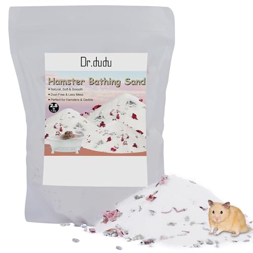 DR.DUDU Hamster Bath Sand, 2.8lb Dust Free Desert Sand or Potty Litter Sand for Hamster Chinchillas Gerbil Syrian Mice Small Animals (White, Flower Smell) - color: White-Flower, size: 2.8lb