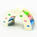 Hamster Toy Rainbow Bridge Seesaw - Small Pet Animals Wood Bridge Climb Playground Gift for Dwarf Syrian Hamsters Mice Rat (White) - color: White