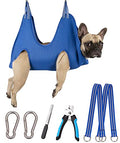 Kkiimatt 10 in 1 Pet Grooming Hammock Harness with Nail Clippers/Trimmer, Nail File, Dog Hammock/Grooming Sling for Nail Trimming/Clipping - color: Blue, size: M/Under 36 lb