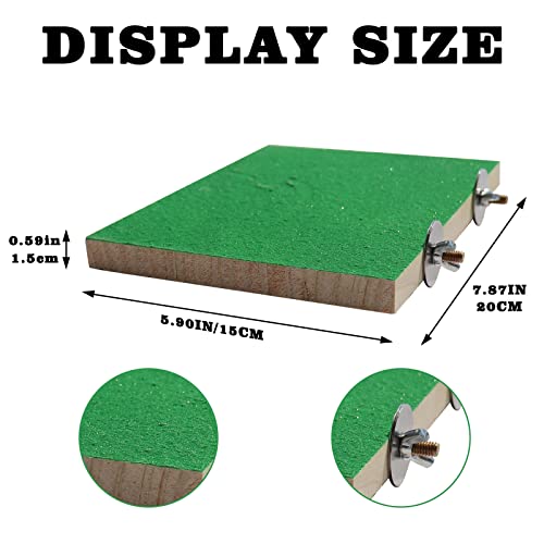 Dnoifne 7.9×5.9 Inches Large Bird Perch Stand Platform, Natural Wooden Bird Cage Accessories, Bird Stand Perch with Rough Quartz Sand Surface for Parrot, Parakeet, Budgies, Cockatiel, Rats - size: 7.9 × 5.9 Inches Green