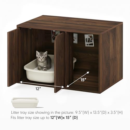 Furinno Peli Litter Box Enclosure, Small, Columbia Walnut - color: Columbia Walnut, size: Small