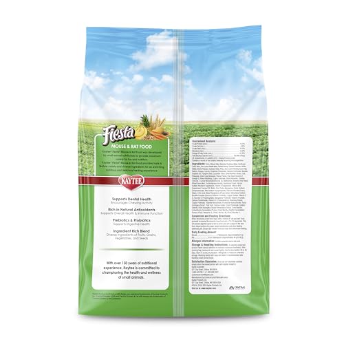 Kaytee Fiesta Mouse & Rat Food, Nutritious and Fun Blend, Supports Dental Health and Digestion, 2 pounds - size: 2 Pound (Pack of 1)