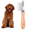 Dematting Rake for Dogs, Dog Comb, Grooming Tools for Dogs with Matted Hair | Best Undercoat Rake for Dogs, Goldendoodles, Doodles, Poodles, Curly Hair Breeds, Detangling & Dematting Comb for Dogs - size: Dematting Rake Small