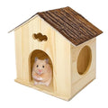 Hamiledyi Ex-Large Hamster Wooden House Natural Syrian Hamster Handcrafted Hideout Hut for Rat Mice Mouse Hedgehog Sugar Gliders