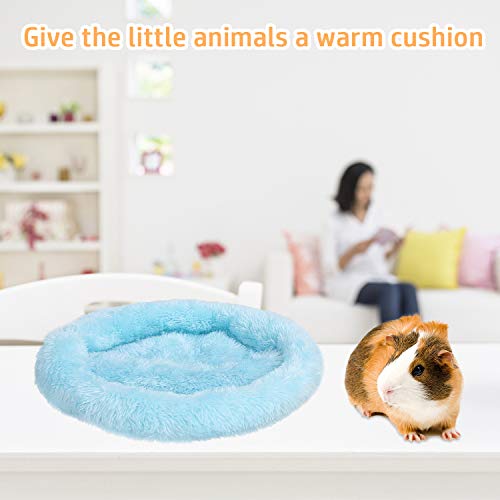 FEBSNOW Guinea Pig Bed Soft Fleece Nest for Hamster Small Animals | ﻿ Natural Cotton and Soft Wool, Guinea Pig Bed, Hamster Bed, Machine Washable Warm Nest, Hair Remover Brush Included - color: Blue, size: 7 inches x 7 inches