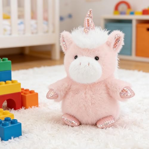 PEACH CAT Unicorn Stuffed Animal Cute Plushies Small Plush Toys Gifts for Kids Pink (Squeaky) - style: Pink Unicorn