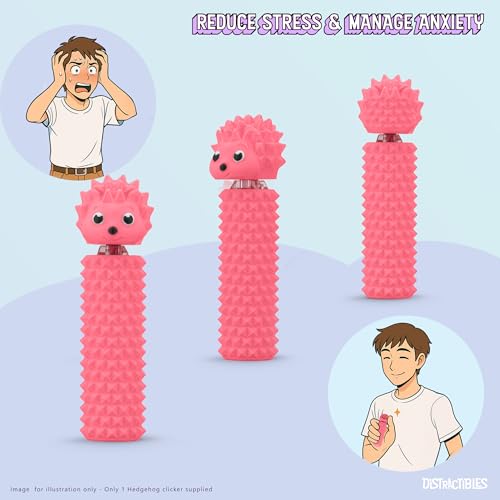 Hedgy - The Hedgehog Sensory Pain Stim Fidget Clicker, Spike Textured for Stress Relief, Focus and Concentration (Pink) - color: Pink
