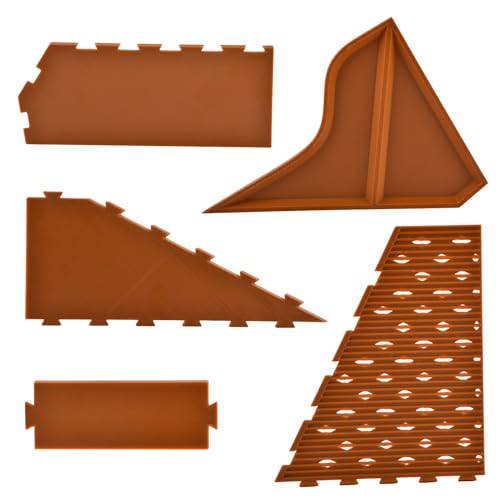 Hermit Crab Cave Habitat with Climbing Tunnel, 2-in-1 Cave Shelter & Feeding Dish, Textured Climbing Ramp & Viewing Window, Reptile Tank Accessories for Turtles, Lizards(Brown)