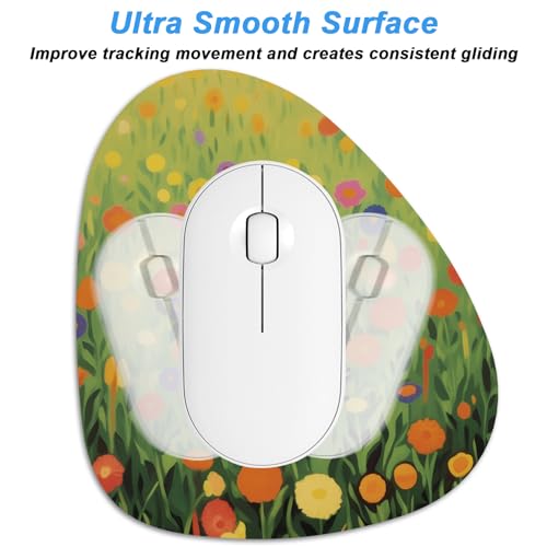 Rimilak Small Mouse Pad 6 x 7 Inch, Irregular Mini Mousepad, Green Grass Cat - color: Green Grass Cat, size: 7L x 6W inches