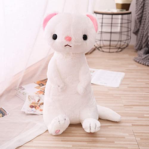 Ferrets Plush Pillow, Kawaii Stuffed Animal Doll Pillow 20 Inch (White) - color: White