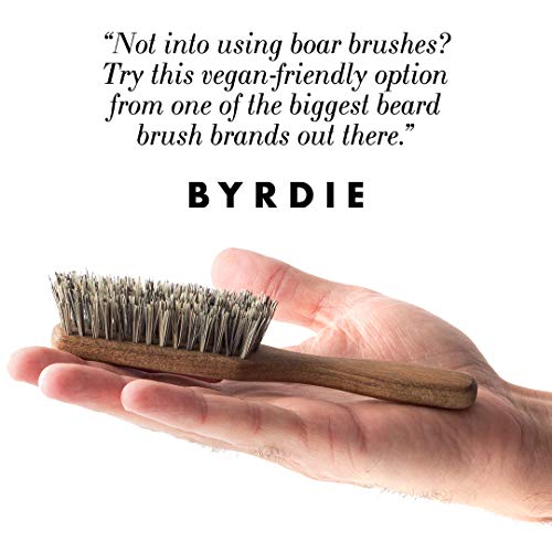 ZilberHaar Vegan Beard Brush - Stiff Bristles - Oiled Walnut and Mexican Tampico bristles - Animal-Free Beard Grooming Product - Made in Europe