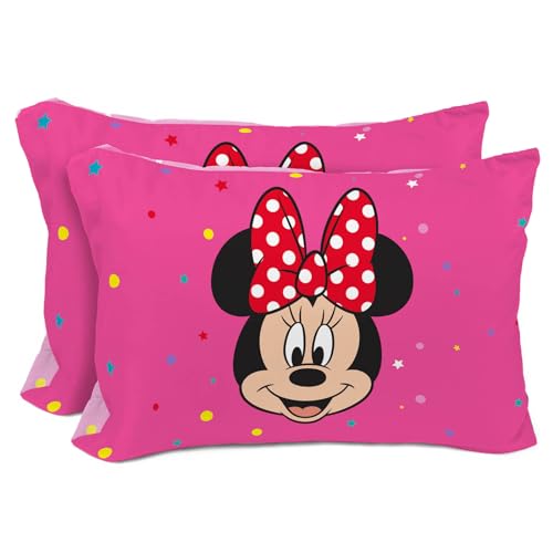 Disney Minnie Mouse Kids Pillowcases 2 Pack, Standard Size 20x30, Reversible Super Soft Microfiber Pillow Covers, Machine Washable Pink Kids Bedding - Sunny Side Up (Official Disney Product) - color: Pink - Minnie Mouse