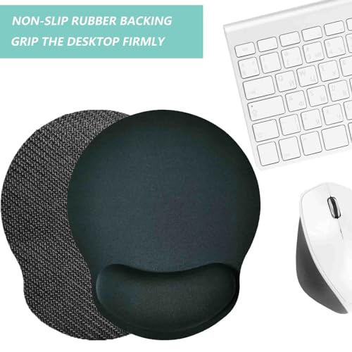 Mouse Pad with Wrist Support, Ergonomic Mouse Pad with Memory Foam Wrist Rest Cushion, Non-Slip Rubber Base Gaming Mice Pad for Home Office Computer Laptop, Grey - color: Grey