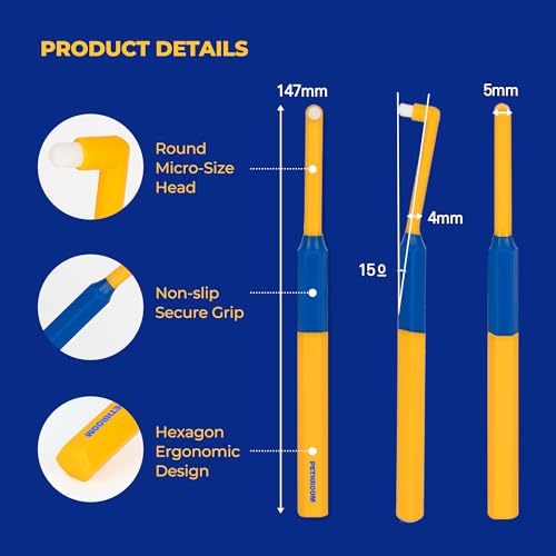 PETHROOM Pet Toothbrush for Cats & Dogs, 4mm Precision Head (Deep Point) | Round Shaped Head with Ultra Soft Bristle for Deep Cleaning Dental Care, Kitten & Small Dogs, Tartar Plaque Removal - color: Deep Point