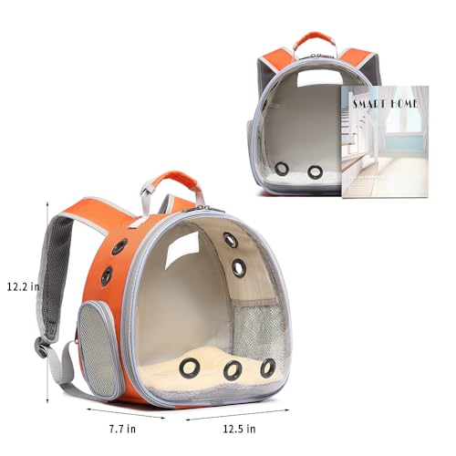 Bunny Carrier, Guinea Pig Carrier,Small Animal Carrier Backpack for Rabbit,Bearded Dragon, Lizard,Hamster,Kitten. Breathable Pet Travel Cage Bag (Orange) - color: Orange