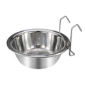 Wontee Pet Food Water Bowl Stainless Steel Hanging Feeder, L | Rust-proof, removable for easy refilling and cleaning, for feeding in cages/kennels/crates, for small dogs/cats/birds/rabbits - size: L