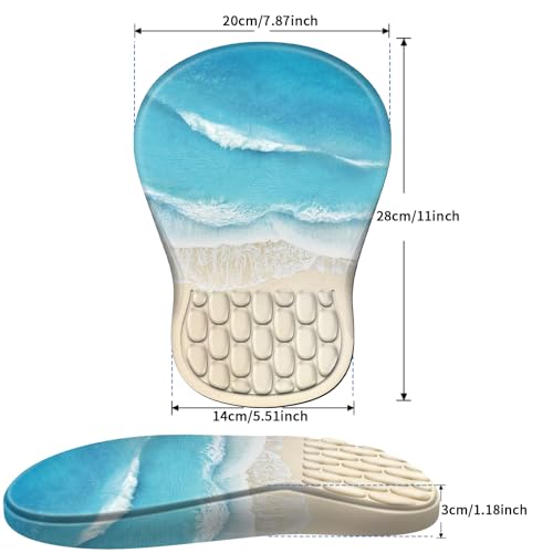 YIWEI Ergonomic Mouse Pad with Wrist Rest for Carpal Tunnel Pain Relief | Memory Foam Wrist Support,Non-Slip Rubber Base, Keyboard Computer Mousepad,Lycra Cloth Surface,Gaming Home Office - color: Beach-1