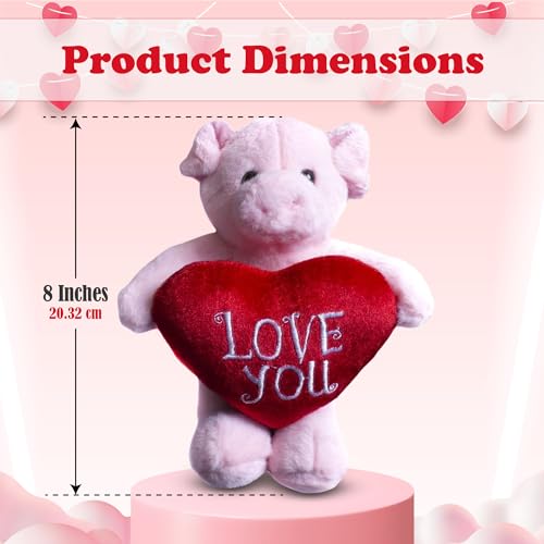 Pig Stuffed Animal 8 Inches Surprise Valentines Day Stuffed Animals Hideaway Spring Inspired Gift for Girls and Boys Birthday, Valentine’s Day, Easter Day (Pig Stuffed Animal) - style: Valentine Pig Stuffed Animal