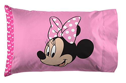 Jay Franco Disney Minnie Mouse Hearts N Love 9-Piece Full Bedding Bundle- Includes Bed Set, Drapes Set