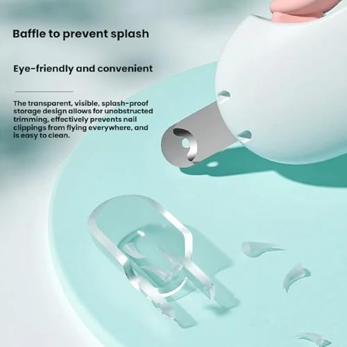Anti-Splash Pet Nail Clipper with Built-in Hidden Nail File, Adjustable Opening, for Cats, Rabbits, Guinea Pigs, Birds
