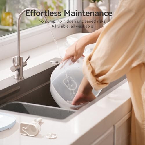 Cheerble Pumpless Cat Water Fountain, 2L/67oz Automatic Pet Fountain, Elfin E1 Lite Cat Fountain for Drinking, MagDrive™ Technology, Continuous Flow Mode, BPA-Free (Blue, E1 Lite) - color: Blue, size: E1 Lite Fountain