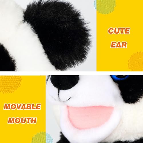 Easfan Panda Hand Puppet with Movable Mouth Plush Toy Gift for Kids 9" | Role play preschool teaching, cute stuffed animal, creativity imagination, Easter Christmas birthday holiday gift - style: Panda