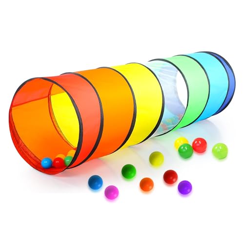 Kids Play Tunnel Set for Toddlers Double Tunnels for Indoor and Outdoor Fun | Pop-Up Crawl Tunnels for Babies, Toddlers, and Pets | Easy to Set Up, Store, and Transport | Durable and Breathable
