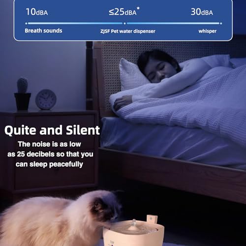 Cat Water Fountain, 2.5L Cat Fountain, Super Silent Pet Water Fountain, Water Dispenser with Smart Pump for Cats, Dogs, Multiple Pets Pink - color: Pink